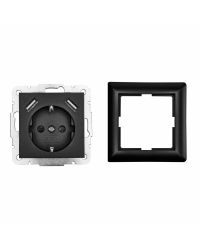 LEDmaxx Inbouw contactdoos zwart met 2x USB 2800mA