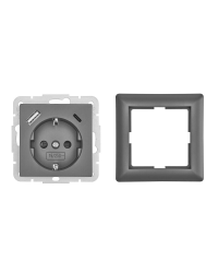 LEDmaxx Inbouw contactdoos antraciet met 1x USB-A & 1x USB-C 3500mA