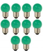 10 stuks Bailey LED kogellamp Gekleurd E27 1W Groen Niet dimbaar