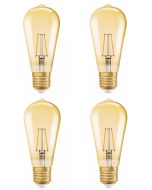 4 stuks Osram LED Rustieklamp ST64 E27 4W 2400K Goud Niet dimbaar