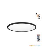 LED Plafondlamp NIVERA CIRCLE 24W Zwart - IP54 - 3CCT 3000K/4000K/6000K - Bewegings- & Daglichtsensor - met Afstandsbediening